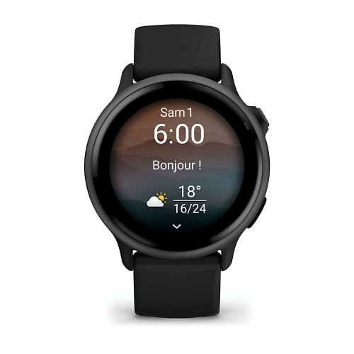 Умные часы Garmin Vivoactive 6, Темно-серый, Ремешок черный