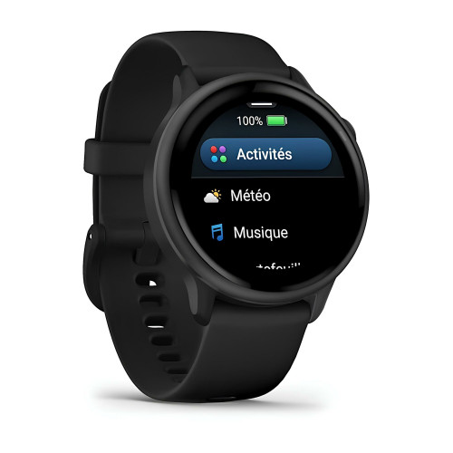 Умные часы Garmin Vivoactive 6, Темно-серый, Ремешок черный