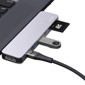 Адаптер-переходник Deppa для MacBook 7в1 USB-C, серебрянный