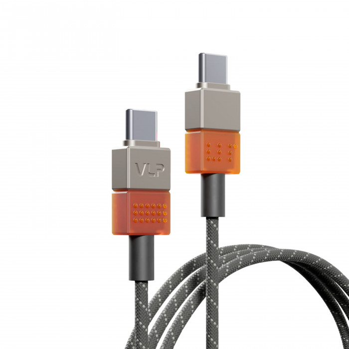 Дата-кабель VLP NEO Type-C - Type-C, 1,5м, 100w, amber gray
