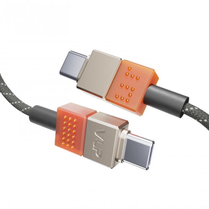 Дата-кабель VLP NEO Type-C - Type-C, 1,5м, 100w, amber gray