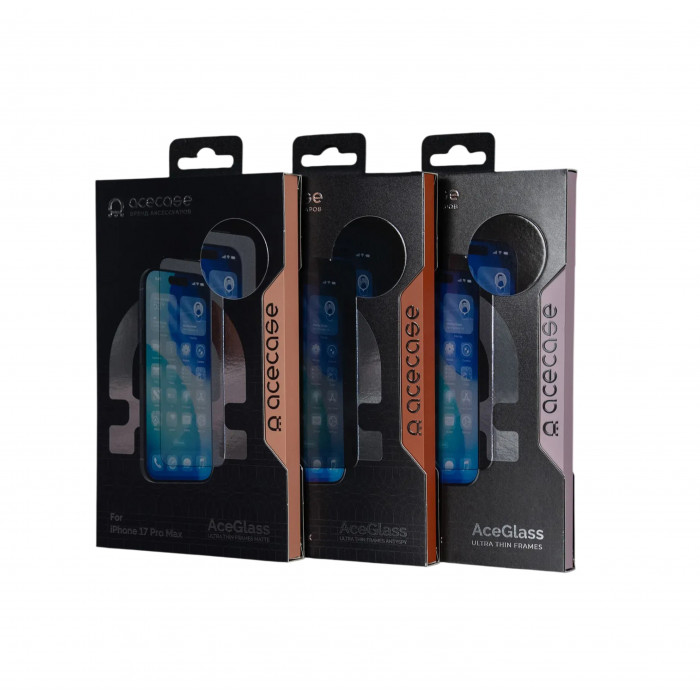 Защитное стекло AceCase AceGlass для iPhone 17 Pro Max, ультратонкая рамка