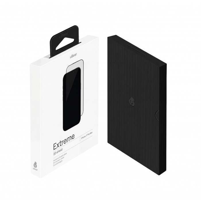 Защитное стекло Ubear Extreme 3D Shield для iPhone Air, черная рамка